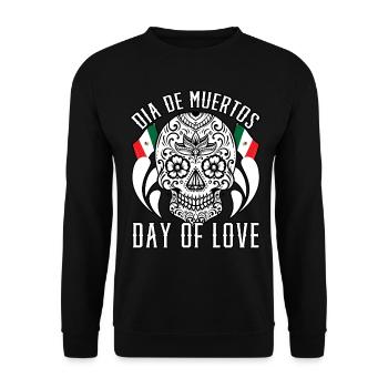 Dia De Muertos Day of love - Unisex Sweatshirt - black - Front - Alina (178cm) & Michal (187cm)