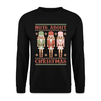 Noix de Noël Vacances du Père Noël Noël moche - Sweat-shirt Unisexe - noir - Devant - Alina (178cm) & Michal (187cm)