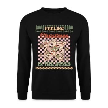 Christmas In The Bones - Holidays Ugly Christmas - Unisex Sweatshirt - black - Front - Alina (178cm) & Michal (187cm)