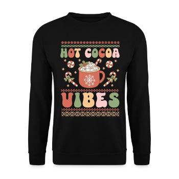 Hot Cocoa Vibes - Noël moche pour les fêtes du Père Noël - Sweat-shirt Unisexe - noir - Devant - Alina (178cm) & Michal (187cm)