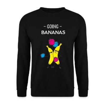 Going Banana Banana Escalates Fruits Replacement Costume - Unisex Sweatshirt - black - Front - Alina (178cm) & Michal (187cm)