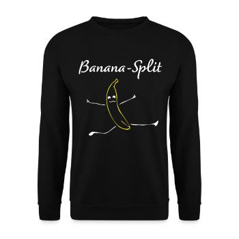 Banana-Split Banane Früchte Turnen Gymnastik Yoga - Unisex Pullover - Schwarz - Vorne - Alina (178cm) & Michal (187cm)