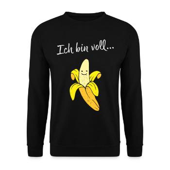 Banane Früchte Obst Ersatzkostüm Karneval Fasching - Unisex Pullover - Schwarz - Vorne - Alina (178cm) & Michal (187cm)