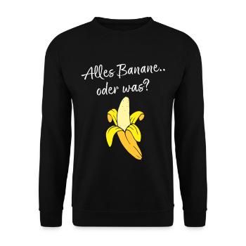 Banane Früchte Ersatzkostüm Karneval Närrin Jeck - Unisex Pullover - Schwarz - Vorne - Alina (178cm) & Michal (187cm)