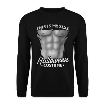 This Is My Sexy Halloween Costume - Funny Hallowee - Unisex Pullover - Schwarz - Vorne - Alina (178cm) & Michal (187cm)