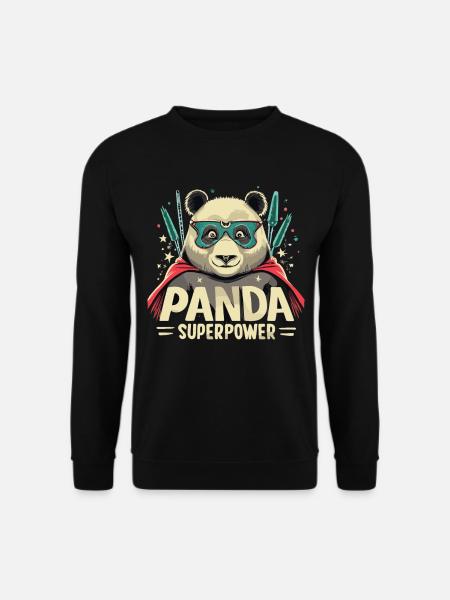 Panda Superheld - Unisex Pullover - Schwarz