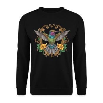 Enchanting Hummingbird Flight - Unisex Sweatshirt - black - Front - Alina (178cm) & Michal (187cm)