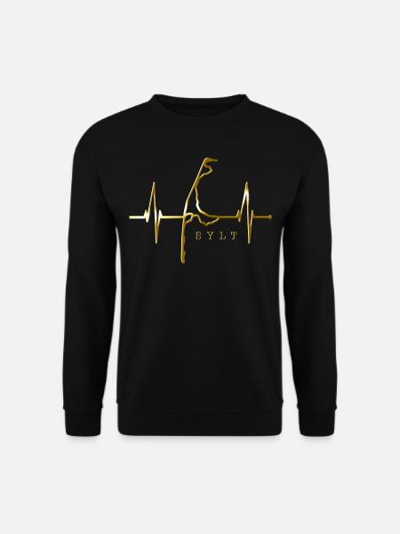 Sylt Skyline Nordsee Herzschlag Nordfriesen Sylter - Unisex Pullover - Schwarz