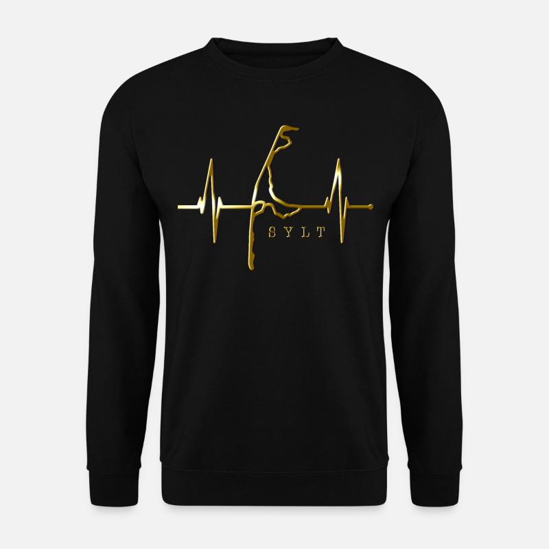 Sylt Skyline Nordsee Herzschlag Nordfriesen Sylter - Unisex Pullover - Schwarz