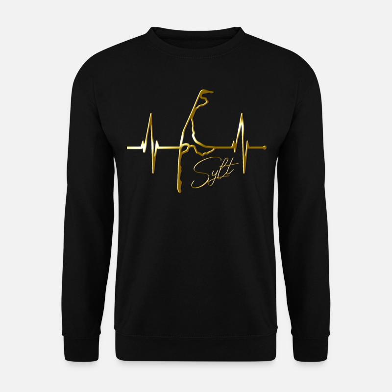Sylt Skyline Nordsee Herzschlag Nordfriesen Sylter - Unisex Pullover - Schwarz