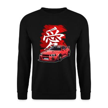 Jdm / Tuning / Turbocharger / Rims / Chiptuning - Unisex Sweatshirt - black - Front - Alina (178cm) & Michal (187cm)