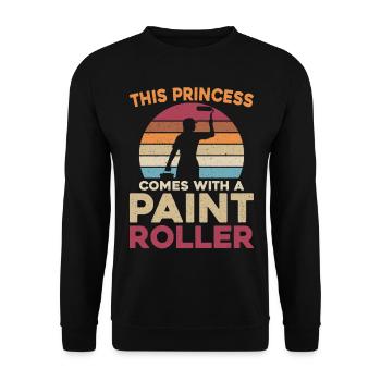 Peintre en bâtiment Décorateur Femme - Sweat-shirt Unisexe - noir - Devant - Alina (178cm) & Michal (187cm)