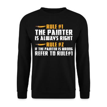 House Painter Decorator Rule #1 - Unisex Sweatshirt - black - Front - Alina (178cm) & Michal (187cm)