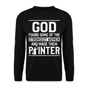 Peintre en bâtiment Décorateur Femme - Sweat-shirt Unisexe - noir - Devant - Alina (178cm) & Michal (187cm)