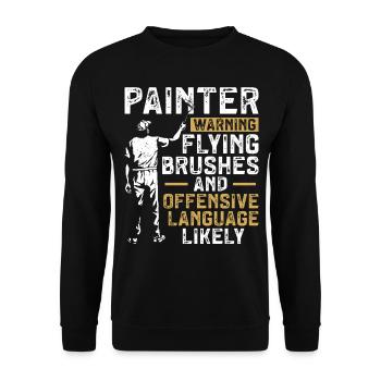 House Painter Decorator Painter - Unisex Pullover - Schwarz - Vorne - Alina (178cm) & Michal (187cm)