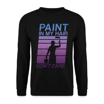 Peintre en bâtiment Décorateur Femme - Sweat-shirt Unisexe - noir - Devant - Alina (178cm) & Michal (187cm)