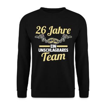 Ehe Jadehochzeit 26 Jahre Verheiratet Hochzeitstag - Unisex Pullover - Schwarz - Vorne - Alina (178cm) & Michal (187cm)