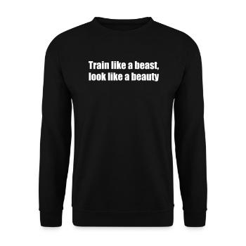 Fitness - Entraînez-vous comme une bête, ayez l’air d’une beauté - Sweat-shirt Unisexe - noir - Devant - Alina (178cm) & Michal (187cm)