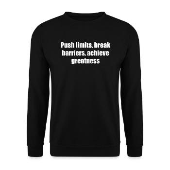 Fitness - Push limits, break barriers, achieve - Unisex Sweatshirt - black - Front - Alina (178cm) & Michal (187cm)