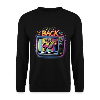 Back To The 90s 90s 90s 90s 90s Party 90s - Unisex Sweatshirt - black - Front - Alina (178cm) & Michal (187cm)