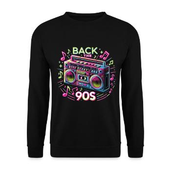 Back To The 90s 90s 90s 90s 90s Party 90s - Unisex Sweatshirt - black - Front - Alina (178cm) & Michal (187cm)