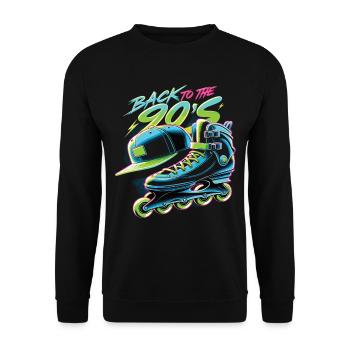 Back To The 90s 90s 90s 90s 90s Party 90s - Unisex Sweatshirt - black - Front - Alina (178cm) & Michal (187cm)