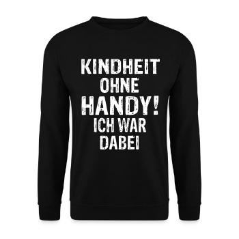 Kindheit Ohne Handy Ich War Dabei 90er Jahre - Unisex Pullover - Schwarz - Vorne - Alina (178cm) & Michal (187cm)
