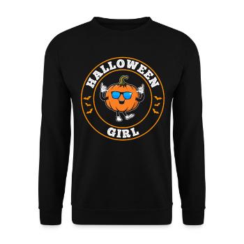 Halloween Girl Pumpkin Halloween Girl Halloween - Unisex Sweatshirt - black - Front - Alina (178cm) & Michal (187cm)