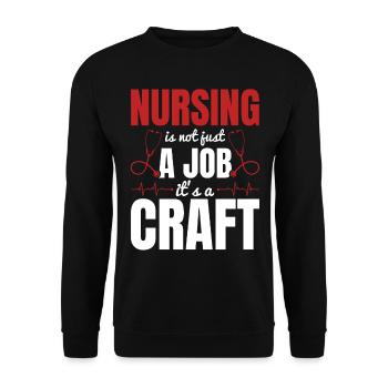 Nursing Is Not Just A Job It's A Craft - Nursing N - Unisex Sweatshirt - black - Front - Alina (178cm) & Michal (187cm)