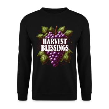 Blessing Harvest Thanksgiving Turkey Time for Boys - Unisex Sweatshirt - black - Front - Alina (178cm) & Michal (187cm)