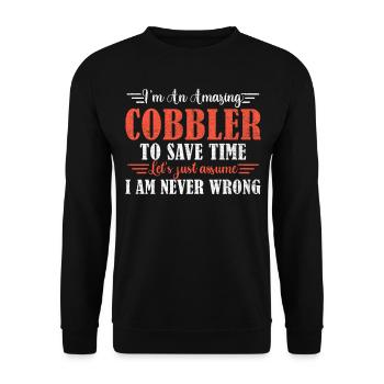Awesome Cobbler - Unisex Sweatshirt - black - Front - Alina (178cm) & Michal (187cm)