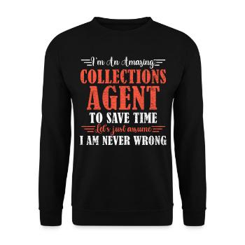 Awesome Collections Agent - Unisex Pullover - Schwarz - Vorne - Alina (178cm) & Michal (187cm)