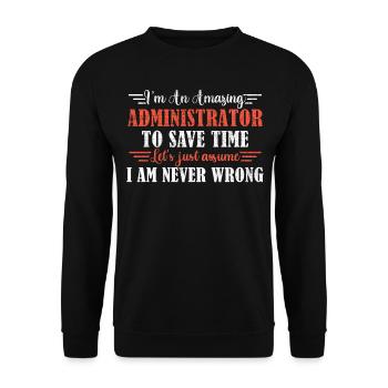 Awesome Administrator - Unisex Sweatshirt - black - Front - Alina (178cm) & Michal (187cm)