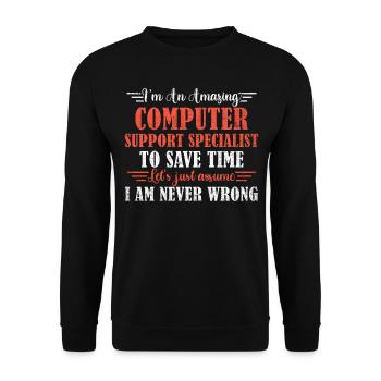 Awesome Computer Support Specialist - Unisex Sweatshirt - black - Front - Alina (178cm) & Michal (187cm)