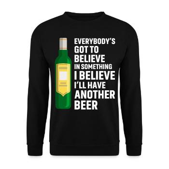 Lustiger Bier Spruch Alkohol - Unisex Pullover - Schwarz - Vorne - Alina (178cm) & Michal (187cm)