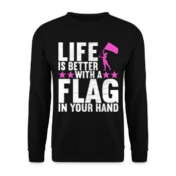 Drapeau agitant la fanfare garde de couleur - Sweat-shirt Unisexe - noir - Devant - Alina (178cm) & Michal (187cm)