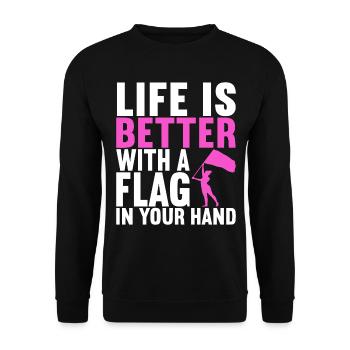 Drapeau agitant la fanfare garde de couleur - Sweat-shirt Unisexe - noir - Devant - Alina (178cm) & Michal (187cm)