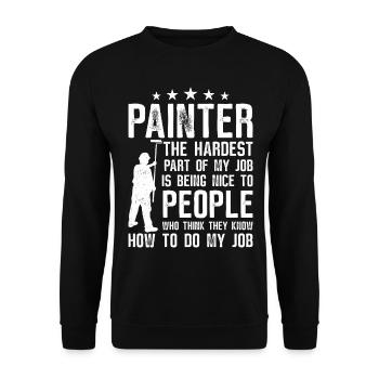 House Painter Decorator Painter - Unisex Pullover - Schwarz - Vorne - Alina (178cm) & Michal (187cm)