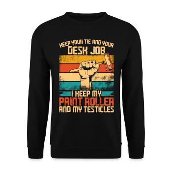 House Painter Decorator Retro Keep - Unisex Sweatshirt - black - Front - Alina (178cm) & Michal (187cm)