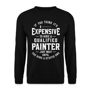 Peintre en bâtiment décorateur si vous - Sweat-shirt Unisexe - noir - Devant - Alina (178cm) & Michal (187cm)