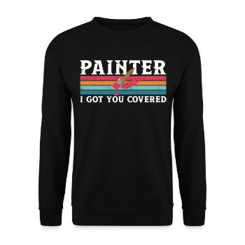 House Painter Decorator Pun Retro - Unisex Sweatshirt - black - Front - Alina (178cm) & Michal (187cm)