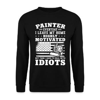 House Painter Decorator Painter - Unisex Pullover - Schwarz - Vorne - Alina (178cm) & Michal (187cm)