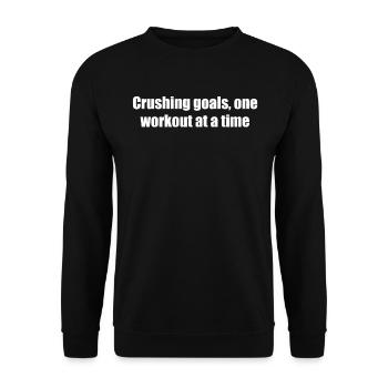 Fitness - Crushing goals, one workout at a time - Unisex Sweatshirt - black - Front - Alina (178cm) & Michal (187cm)