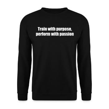 Fitness - Train with purpose, perform with - Unisex Pullover - Schwarz - Vorne - Alina (178cm) & Michal (187cm)