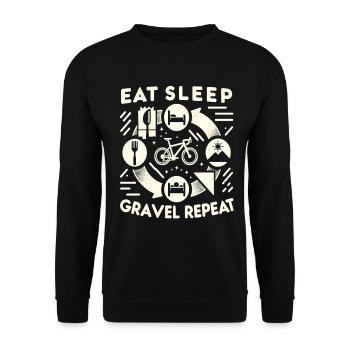 Manger Dormir Gravel Répéter - Sweat-shirt Unisexe - noir - Devant - Alina (178cm) & Michal (187cm)