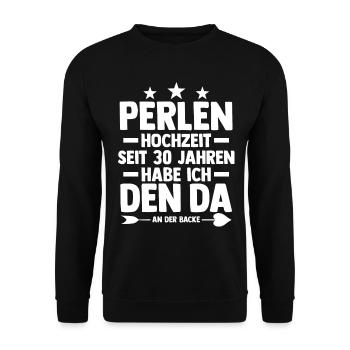Ehe Perlenhochzeit 30 Jahre Verheiratet Hochzeitst - Unisex Pullover - Schwarz - Vorne - Alina (178cm) & Michal (187cm)