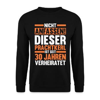 Ehe Perlenhochzeit 30 Jahre Verheiratet Hochzeitst - Unisex Pullover - Schwarz - Vorne - Alina (178cm) & Michal (187cm)