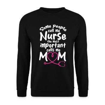 Infirmière d’hôpital Maman Infirmière gériatrique Maman - Sweat-shirt Unisexe - noir - Devant - Alina (178cm) & Michal (187cm)