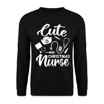 Nursing Students Nursing School Cute Christmas Only - Unisex Sweatshirt - black - Front - Alina (178cm) & Michal (187cm)