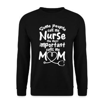 Infirmière gériatrique Maman Infirmière Maman - Sweat-shirt Unisexe - noir - Devant - Alina (178cm) & Michal (187cm)